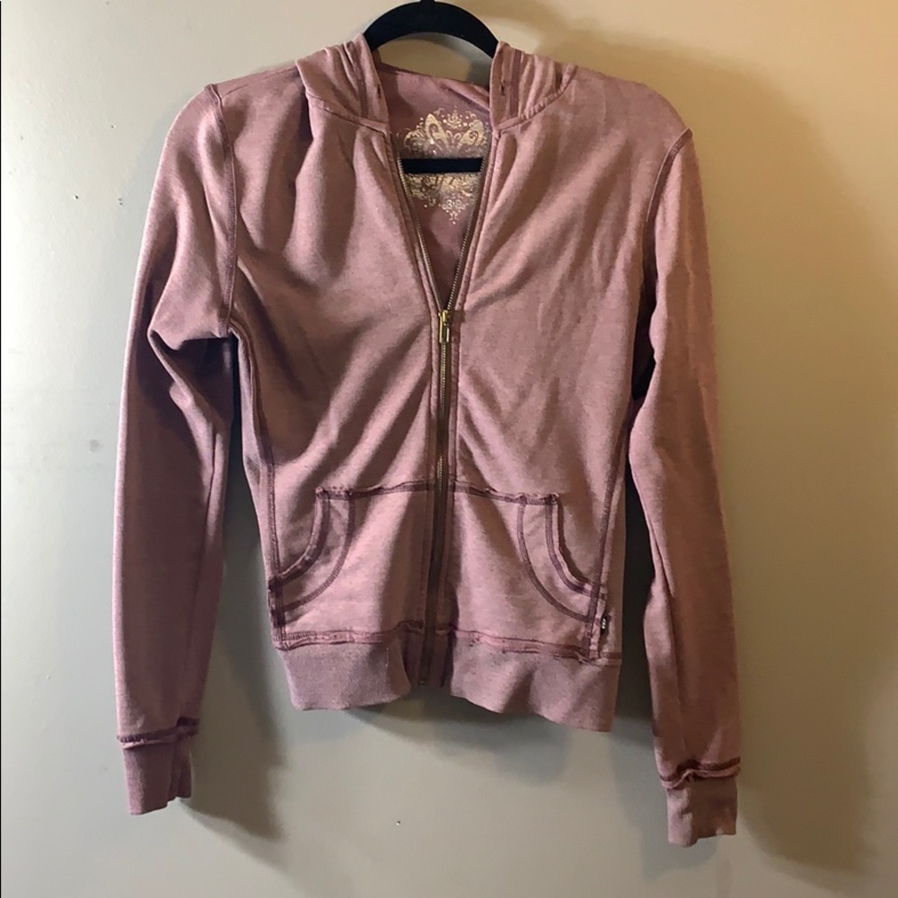 Purple zip up sweat shirt